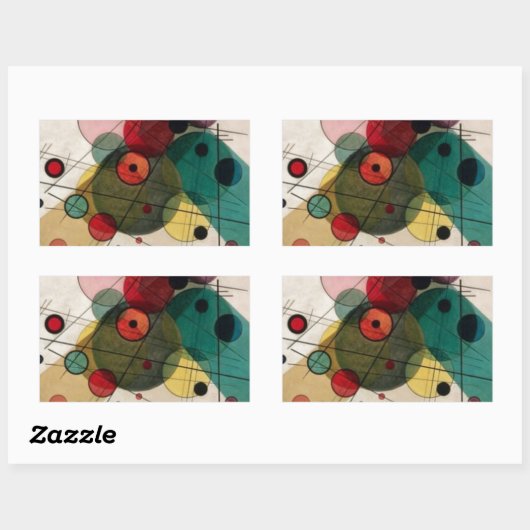 Kandinsky Abstrakt Circles-Aufkleber Rechteckiger Aufkleber (Blatt)