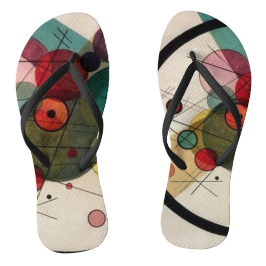 Kandinsky Abstrakt Circles Badesandalen (Fußbett)