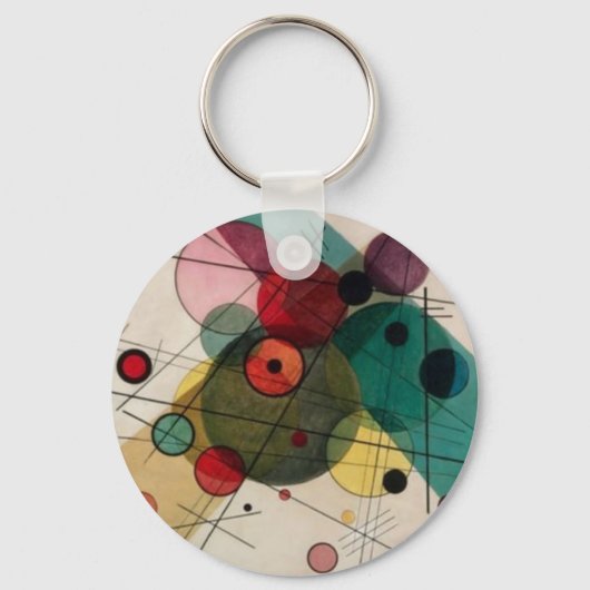 Kandinsky Abstrakt Circles Button Schlüsselanhänge Schlüsselanhänger (Vorderseite)