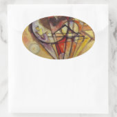 Kandinsky Abstrakt Circles Ovaler Aufkleber (Tasche)