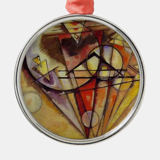 Kandinsky Abstrakt Circles Silbernes Ornament (Vorne)