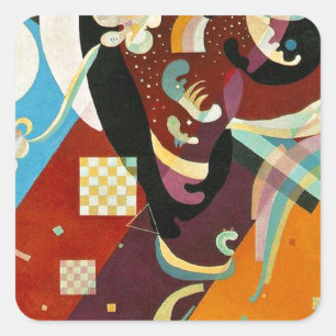 Kandinsky Abstrakt Compositon IX Quadratischer Aufkleber