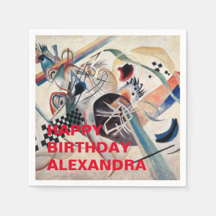 Kandinsky Abstrakt Happy Birthday Serviette