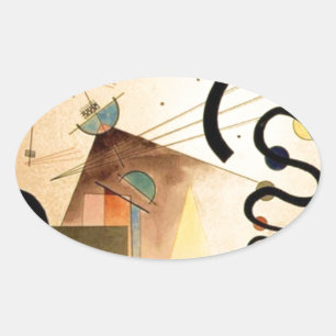 Kandinsky Abstrakt Ovaler Aufkleber
