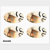 Kandinsky Abstrakt Ovaler Aufkleber (Blatt)