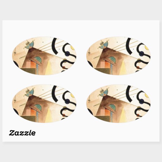 Kandinsky Abstrakt Ovaler Aufkleber (Blatt)