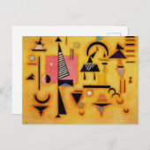 Kandinsky Abstrakte entscheidende rosa geometrisch Feiertagspostkarte (Vorne/Hinten)