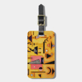 Kandinsky Abstrakte entscheidende rosa geometrisch Gepäckanhänger (Vorderseite vertikal)