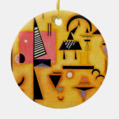 Kandinsky Abstrakte entscheidende rosa geometrisch Keramik Ornament (Hinten)