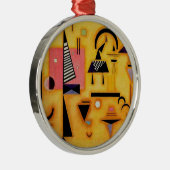 Kandinsky Abstrakte entscheidende rosa geometrisch Ornament Aus Metall (Rechts)