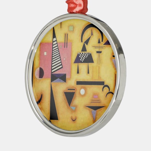 Kandinsky Abstrakte entscheidende rosa geometrisch Ornament Aus Metall (Links)