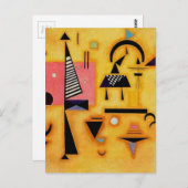 Kandinsky Abstrakte entscheidende rosa geometrisch Postkarte (Vorne/Hinten)