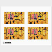 Kandinsky Abstrakte entscheidende rosa geometrisch Rechteckiger Aufkleber (Blatt)