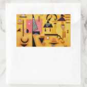 Kandinsky Abstrakte entscheidende rosa geometrisch Rechteckiger Aufkleber (Tasche)