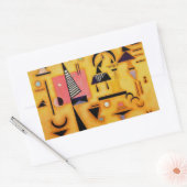 Kandinsky Abstrakte entscheidende rosa geometrisch Rechteckiger Aufkleber (Umschlag)