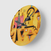 Kandinsky Abstrakte entscheidende rosa geometrisch Runde Wanduhr (Winkel)
