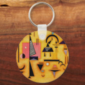 Kandinsky Abstrakte entscheidende rosa geometrisch Schlüsselanhänger (Vorderseite)