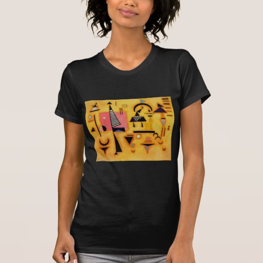 Kandinsky Abstrakte entscheidende rosa geometrisch T-Shirt (Vorderseite)