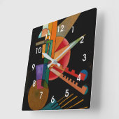 Kandinsky - Abstrakte Interpretation Quadratische Wanduhr (Winkel)