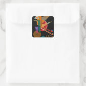 Kandinsky - Abstrakte Interpretation Quadratischer Aufkleber (Tasche)