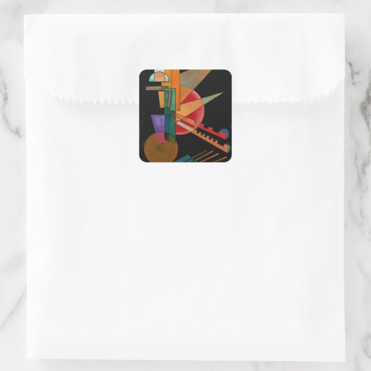 Kandinsky - Abstrakte Interpretation Quadratischer Aufkleber (Tasche)