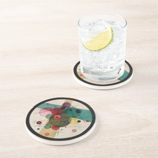 Kandinsky-Abstrakte Kreise in einem Kreis Getränkeuntersetzer (Seite)