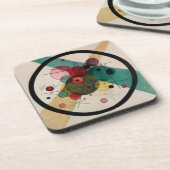 Kandinsky-Abstrakte Kreise in einem Kreis Getränkeuntersetzer (Linke Seite)