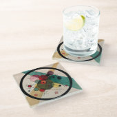 Kandinsky-Abstrakte Kreise in einem Kreis Glasuntersetzer (Schrägansicht)