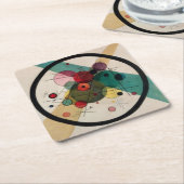 Kandinsky-Abstrakte Kreise in einem Kreis Rechteckiger Pappuntersetzer (angewinkelt)