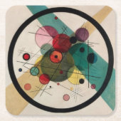Kandinsky-Abstrakte Kreise in einem Kreis Rechteckiger Pappuntersetzer (Vorderseite)