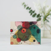 Kandinsky-Abstrakte Kreise in einer Circle-Postkar Postkarte (Stehend Vorderseite)