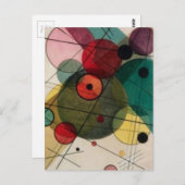 Kandinsky-Abstrakte Kreise in einer Circle-Postkar Postkarte (Vorne/Hinten)