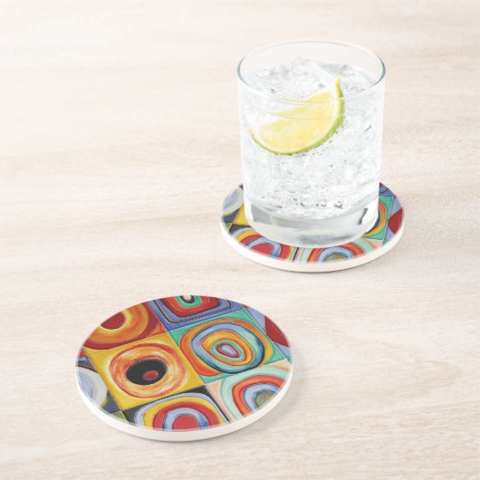 Kandinsky abstrakte Kunst Getränkeuntersetzer (Seite)