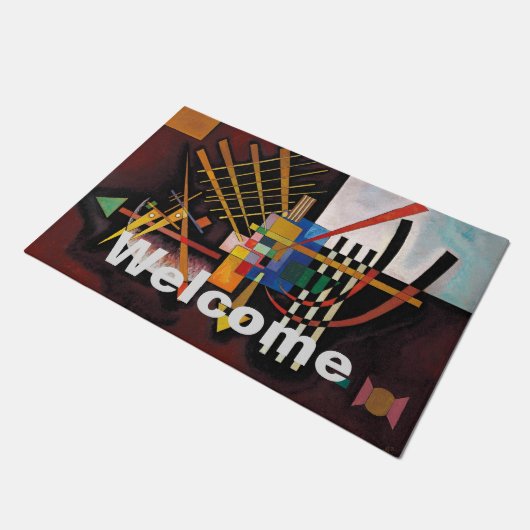 Kandinsky Abstrakte Malerei Herzlich willkommen Fußmatte (Schrägansicht)
