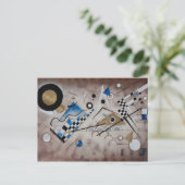 Kandinsky abstrakte Malerei Mitte des Jahrhunderts Postkarte (Stehend Vorderseite)