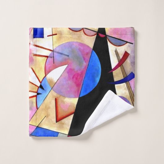 Kandinsky - Abstrakter Kubismus mit Pinks und Blue Badhandtuch Set (Waschlappen)
