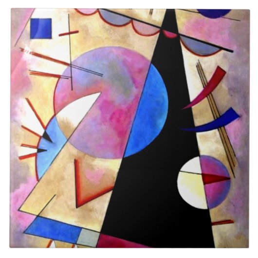 Kandinsky - Abstrakter Kubismus mit Pinks und Blue Fliese (Vorderseite)