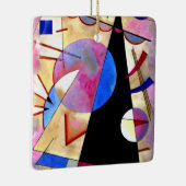 Kandinsky - Abstrakter Kubismus mit Pinks und Blue Keramikornament (Rechts)