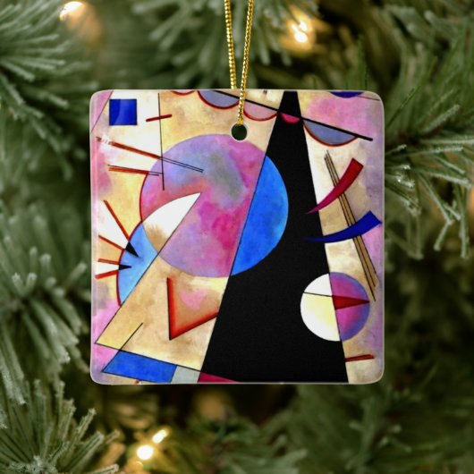 Kandinsky - Abstrakter Kubismus mit Pinks und Blue Keramikornament (Baum)