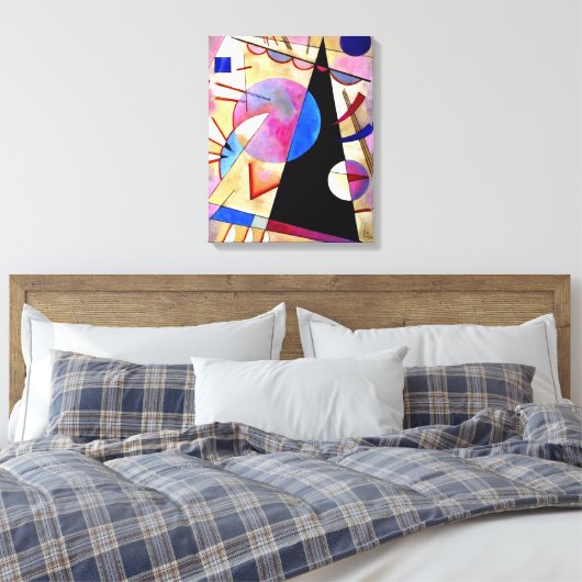 Kandinsky - Abstrakter Kubismus mit Pinks und Blue Leinwanddruck (Insitu (Schlafzimmer))