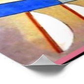 Kandinsky - Abstrakter Kubismus mit Pinks und Blue Poster (Ecke)