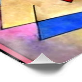 Kandinsky - Abstrakter Kubismus mit Pinks und Blue Poster (Ecke)