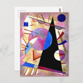 Kandinsky - Abstrakter Kubismus mit Pinks und Blue Postkarte (Vorne/Hinten)