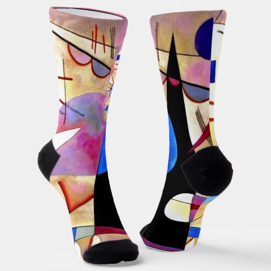 Kandinsky - Abstrakter Kubismus mit Pinks und Blue Socken (Gewinkelt)