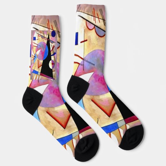 Kandinsky - Abstrakter Kubismus mit Pinks und Blue Socken (Rechts)