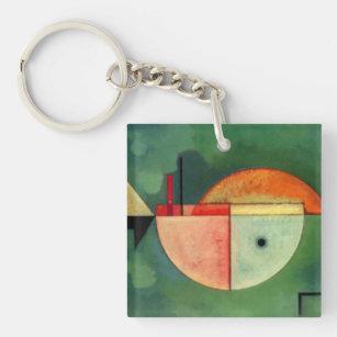 Kandinsky Abstraktes Bild nach oben grün Schlüsselanhänger