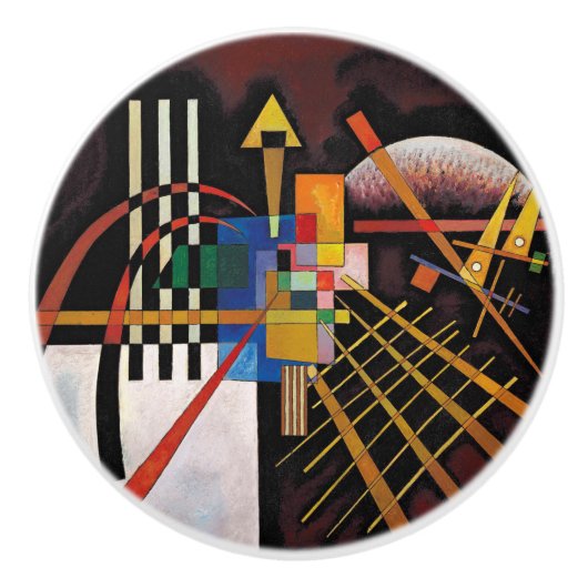 Kandinsky Abstraktes Gemälde Klassisches Kunstwerk Keramikknauf (Vorderseite)
