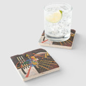 Kandinsky Abstraktes Gemälde Klassisches Kunstwerk Steinuntersetzer (Seitenansicht)