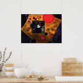 Kandinsky - Akzent auf der Rose Poster (Küche)