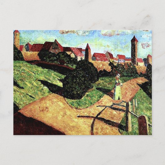 Kandinsky - Altstadt II, buntes Gemälde Postkarte (Vorderseite)